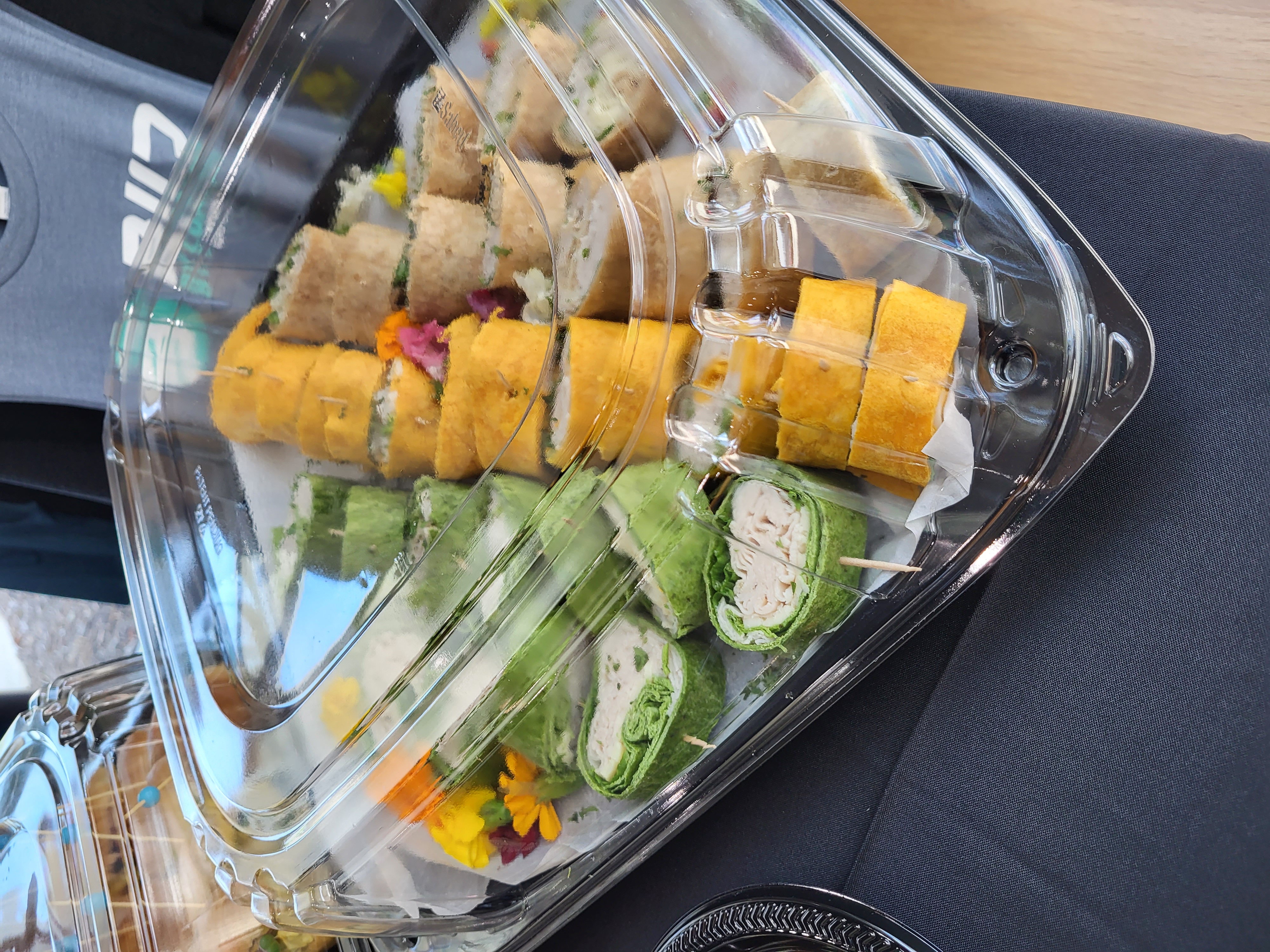 a tray of food on a table