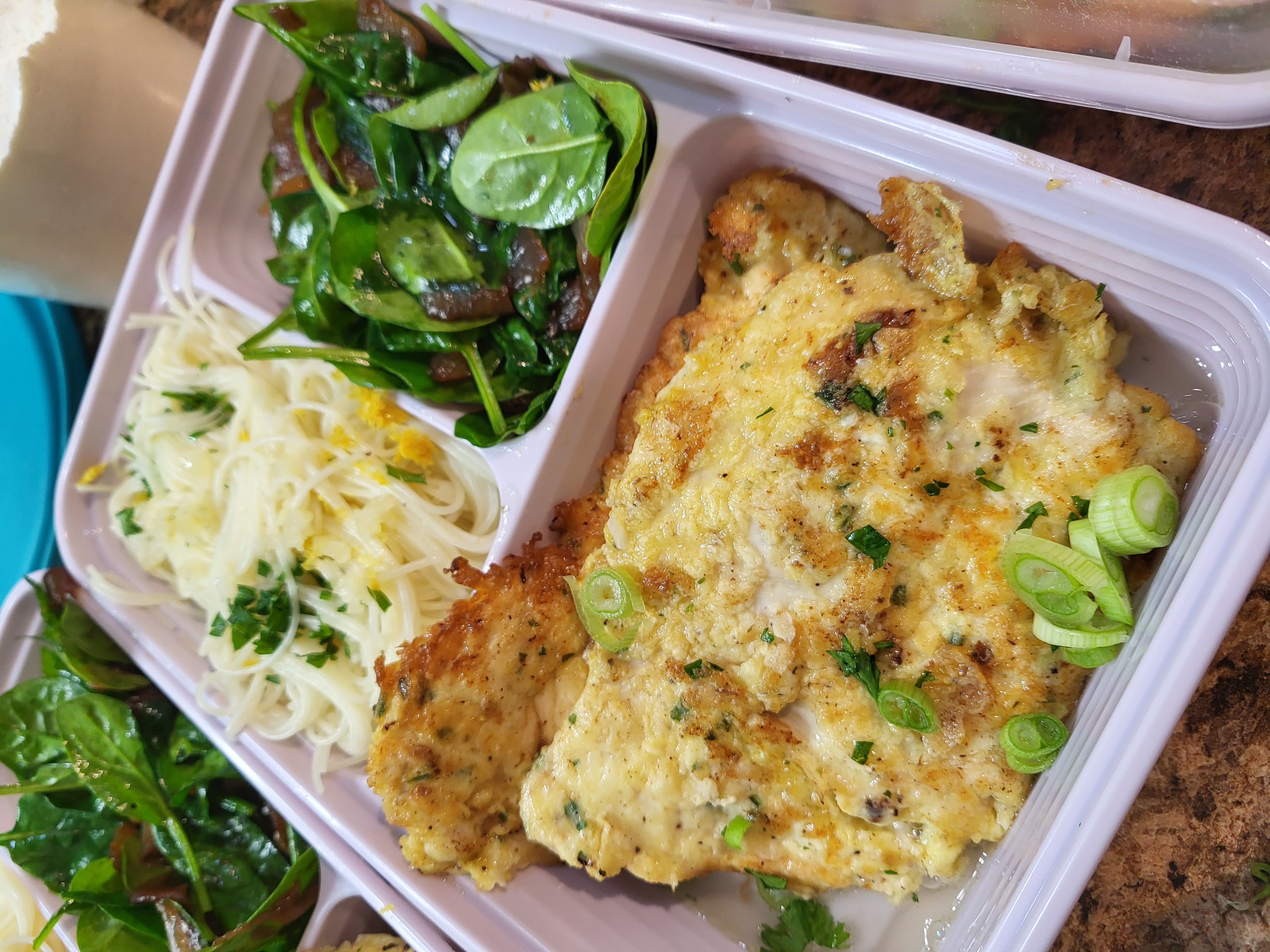 a close up of a plastic container of food