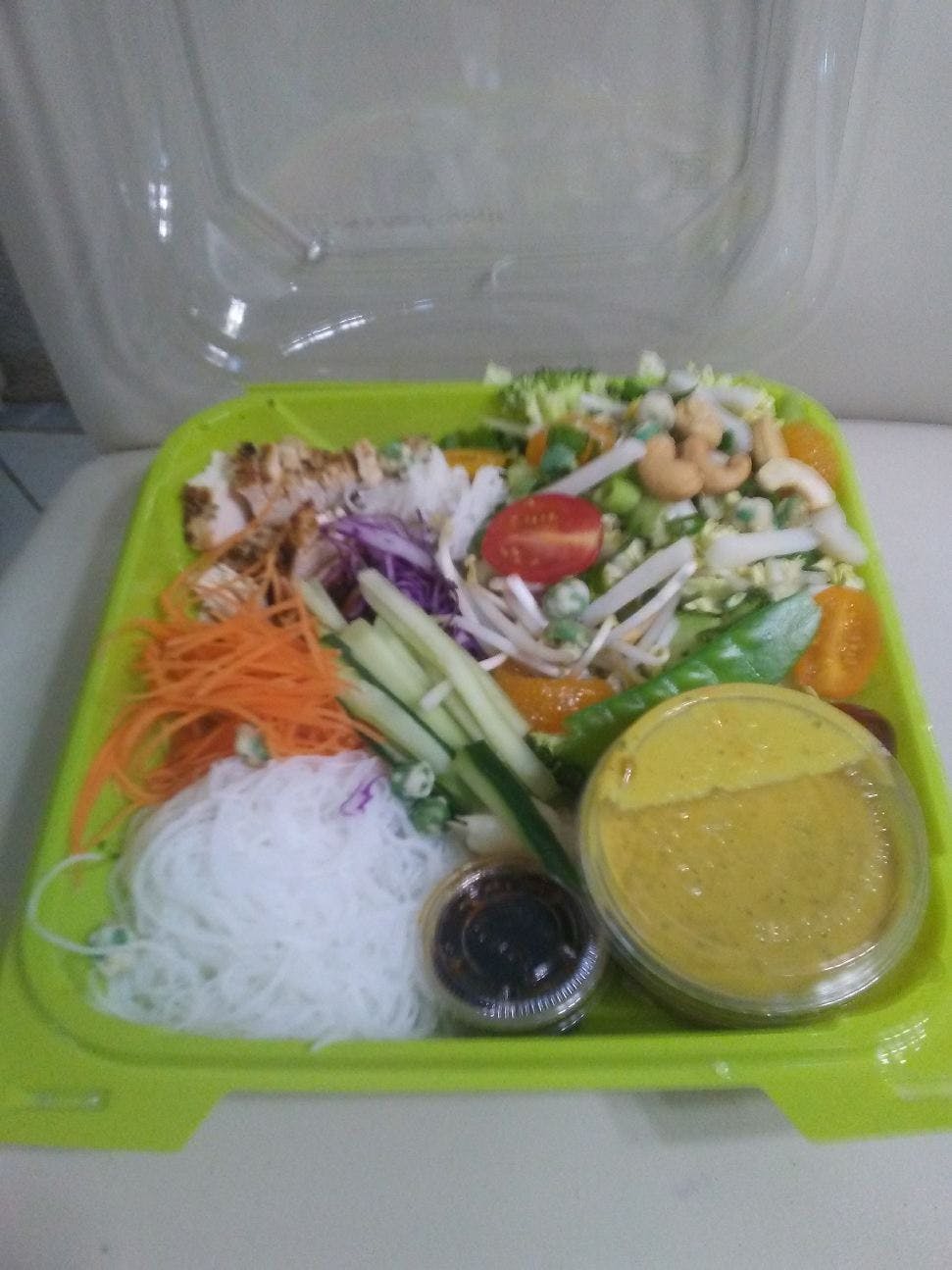 a plastic container filled with food