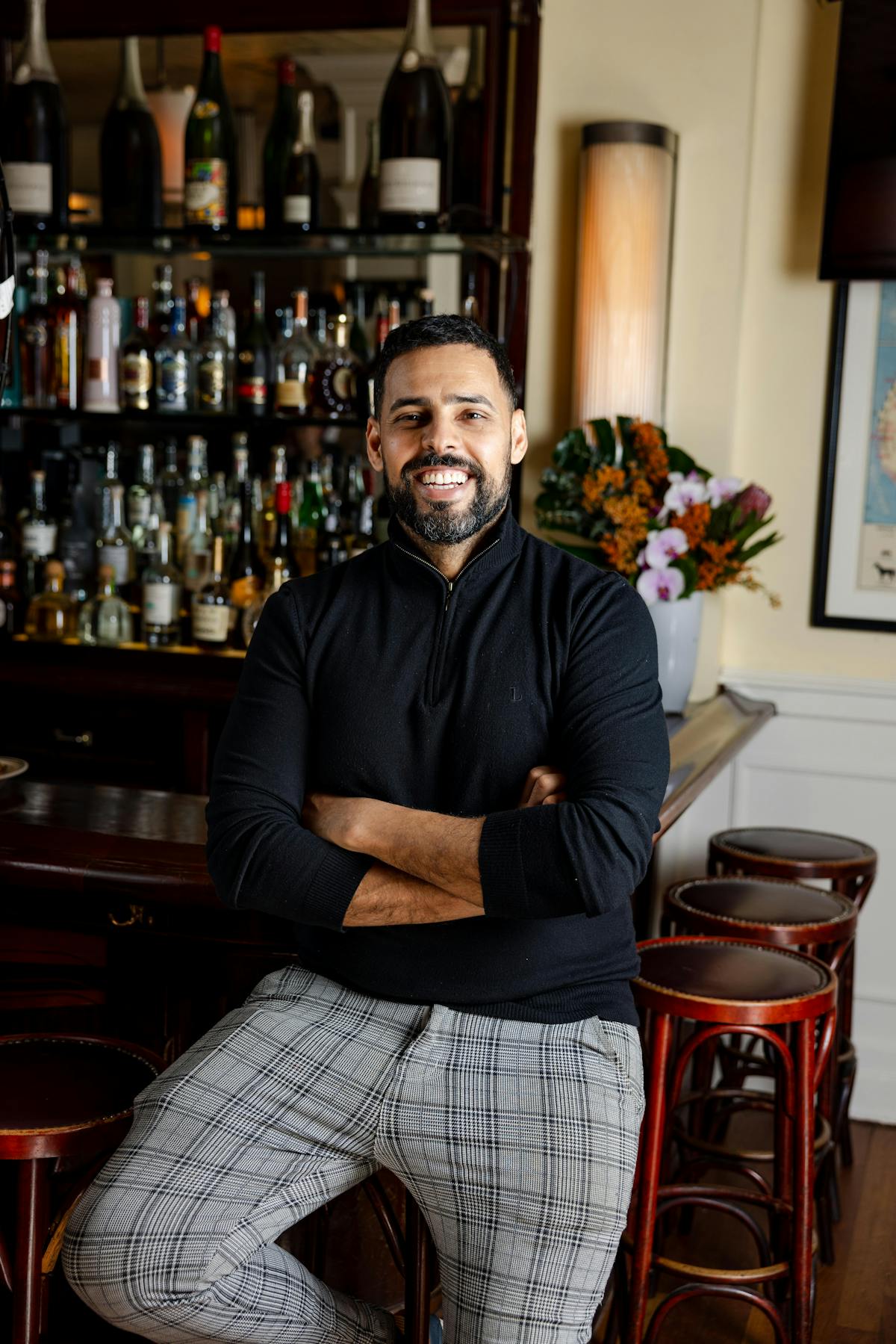 a man smiling