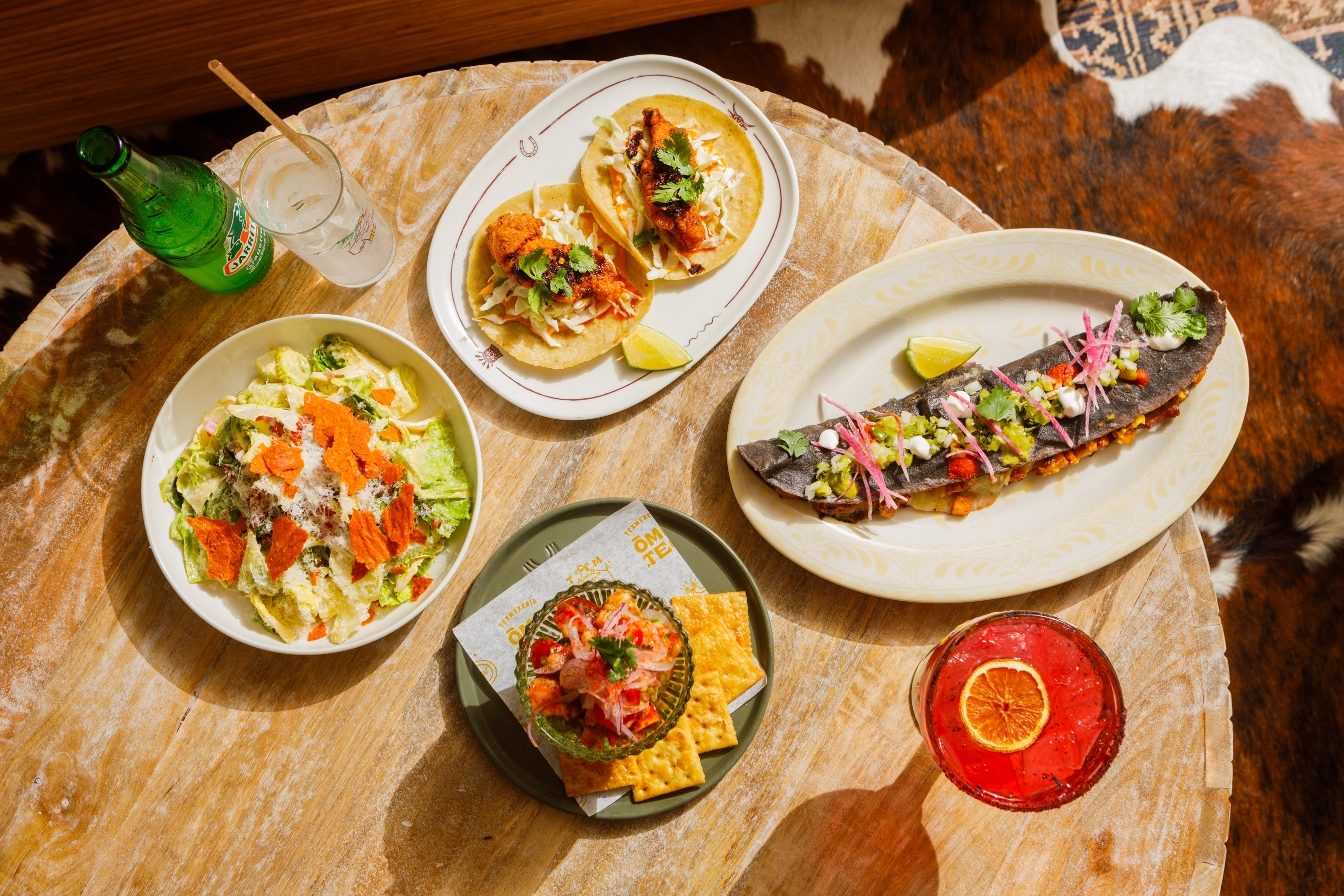 Caesar Salad, Tacos, Margaritas