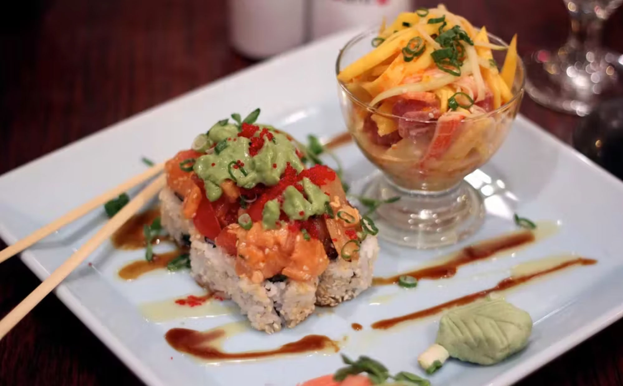 a close up of a plate of food on a table