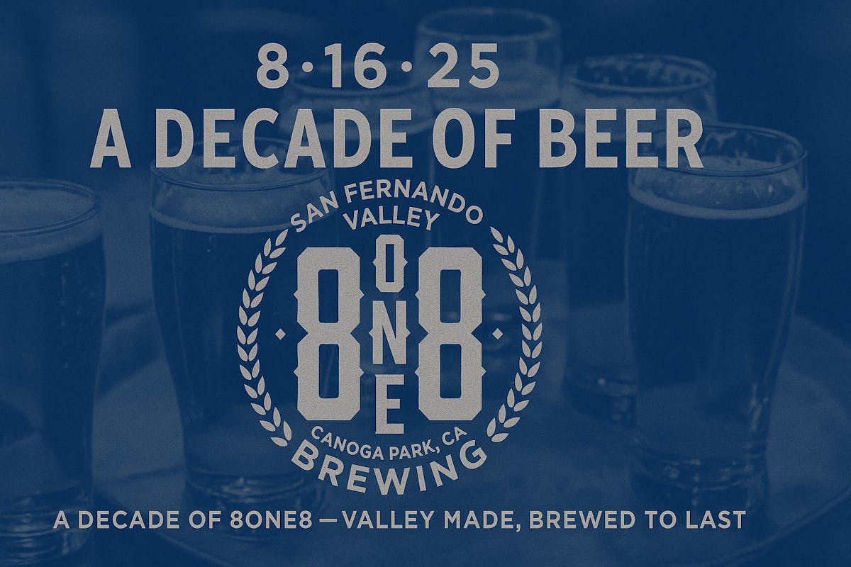 decade of 818 beer and logo