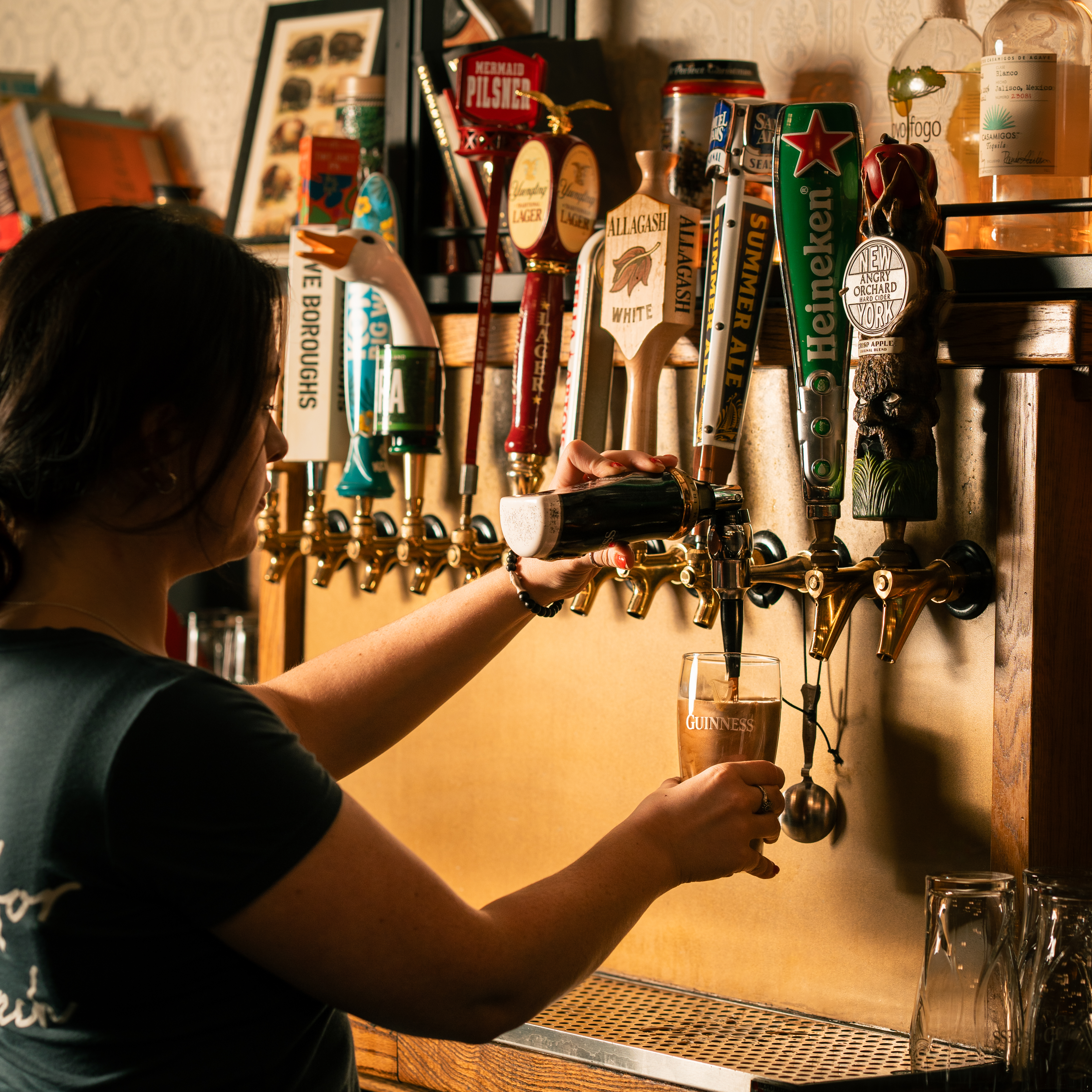 pouring a beer