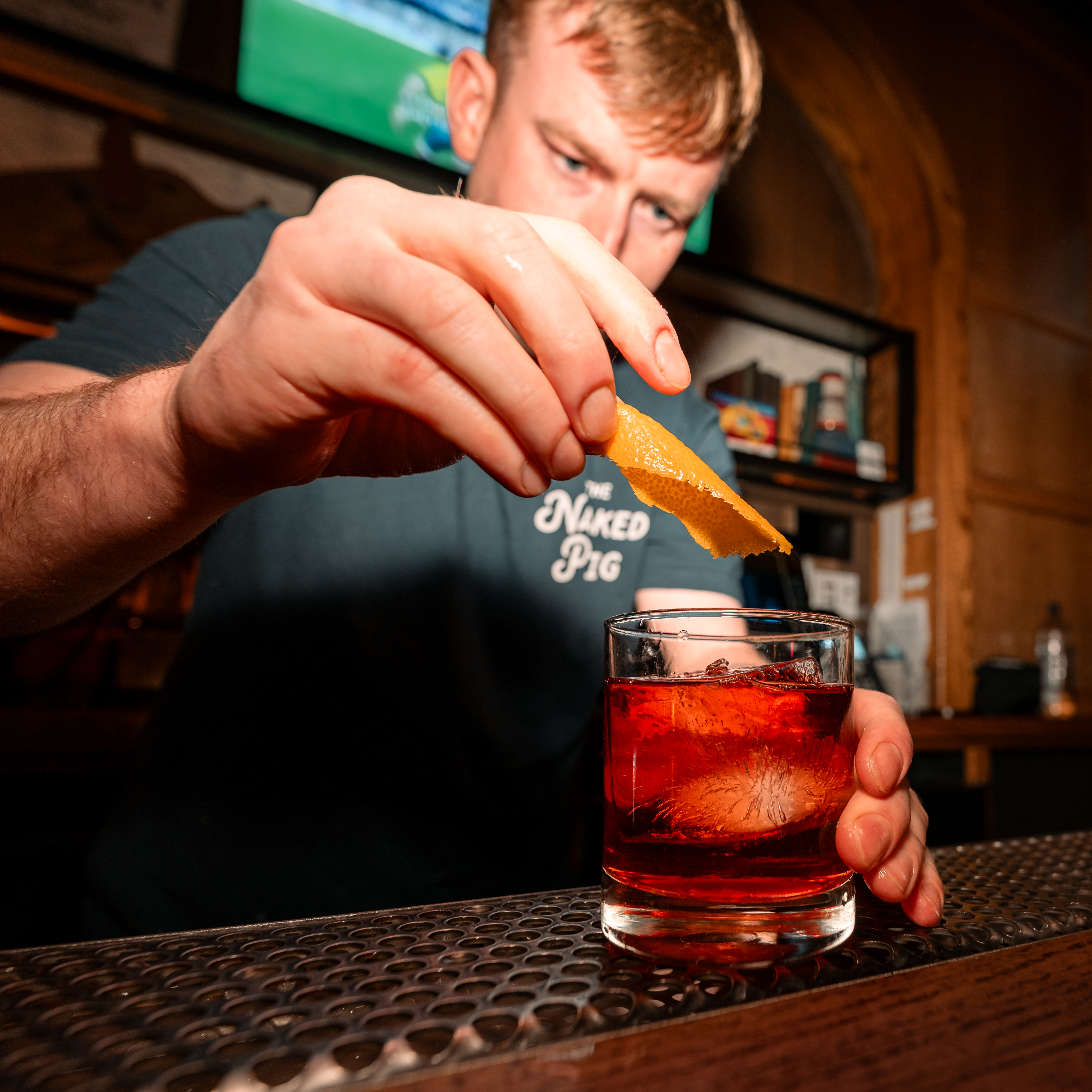 bartender and and old fashioned