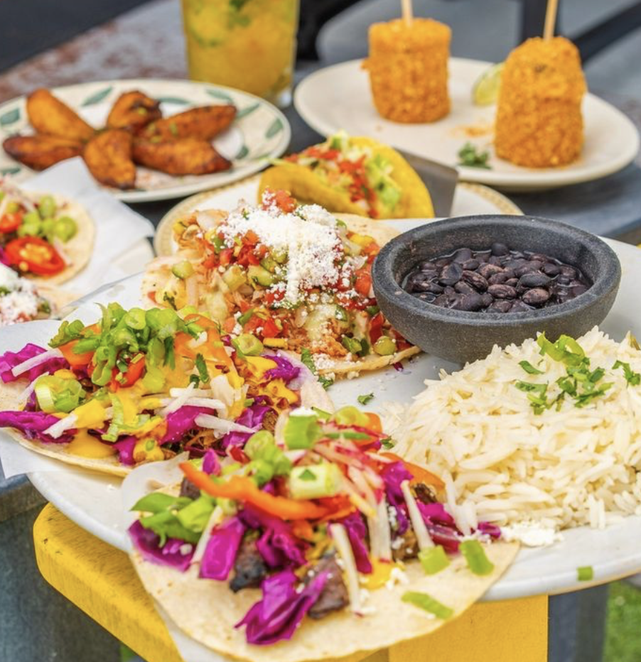 a plate of food on a table