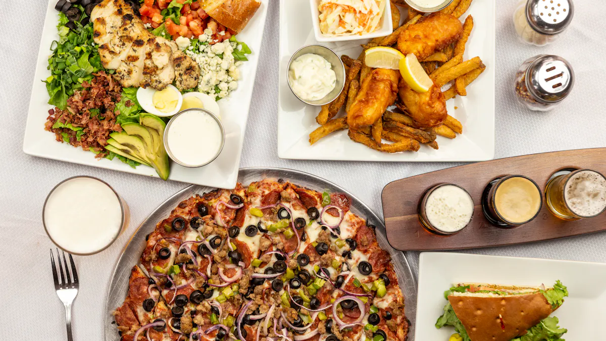 a bunch of different types of food on a plate