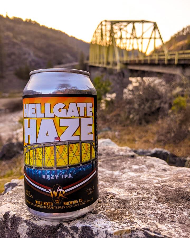 a can with a mountain in the background