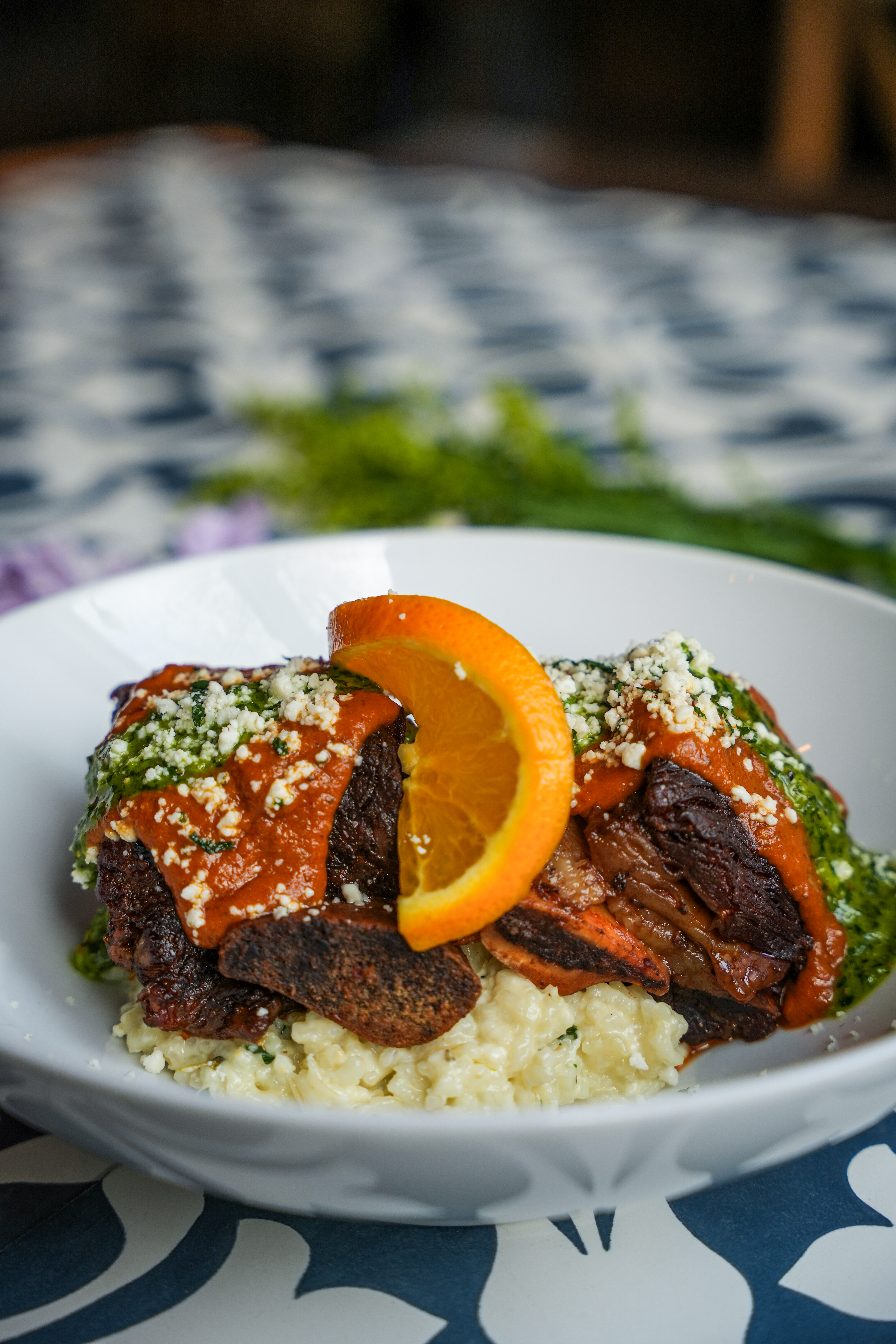 a plate of food on a table
