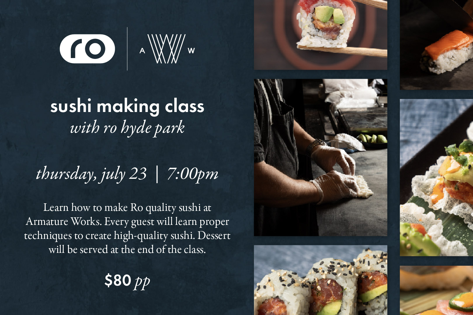 7/23 Sushi Making Class at Armature Works