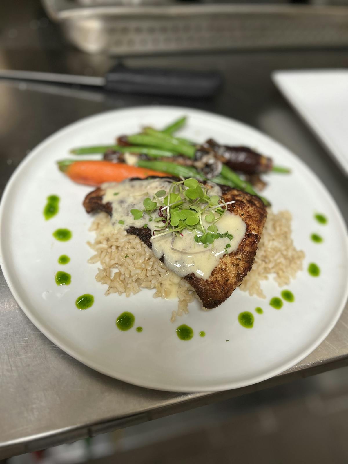 a plate of food on a table