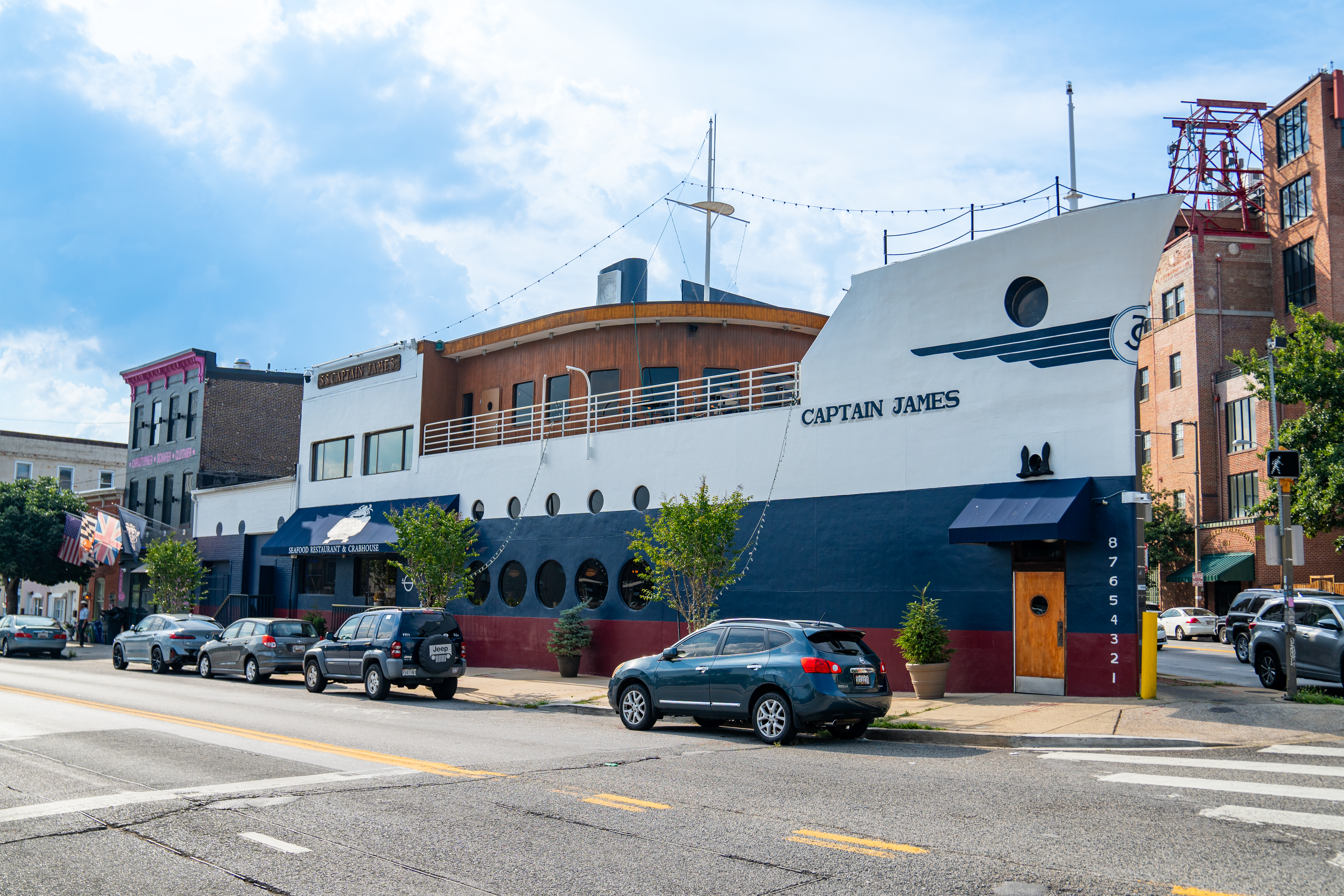 a car parked on a city street