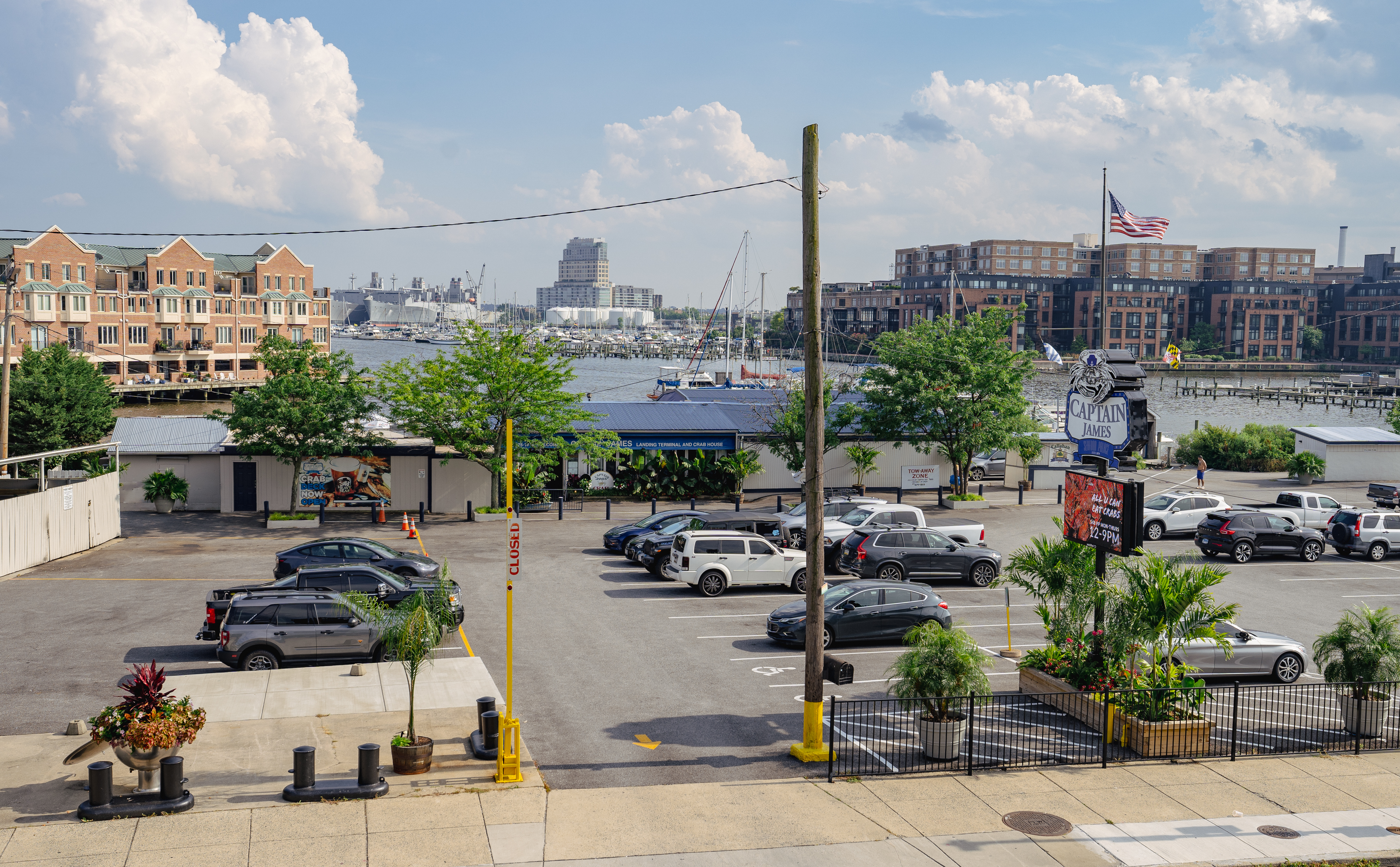 a close up of a busy city street