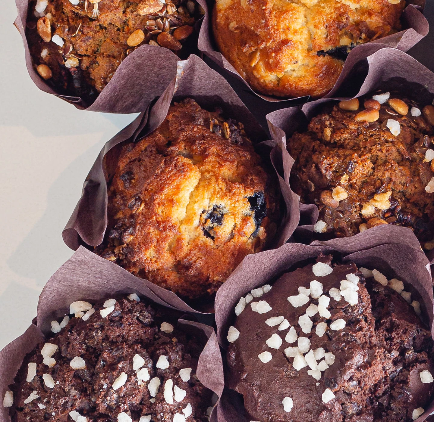 Different flavoured muffins