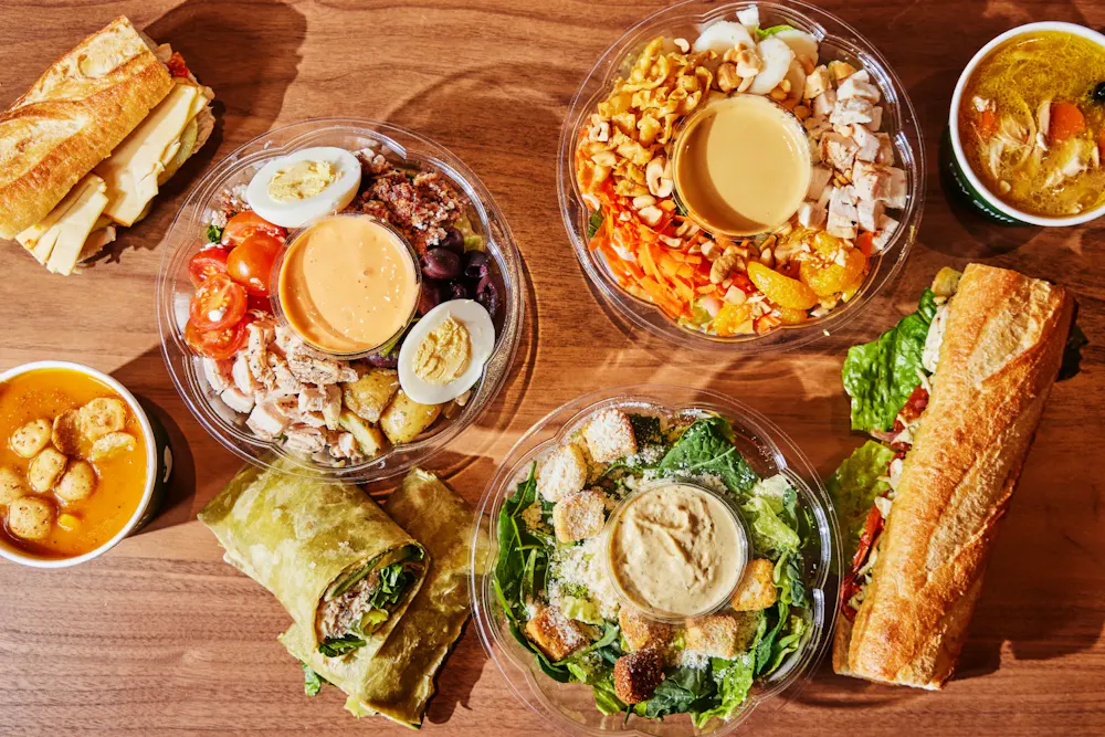 a table with food on it