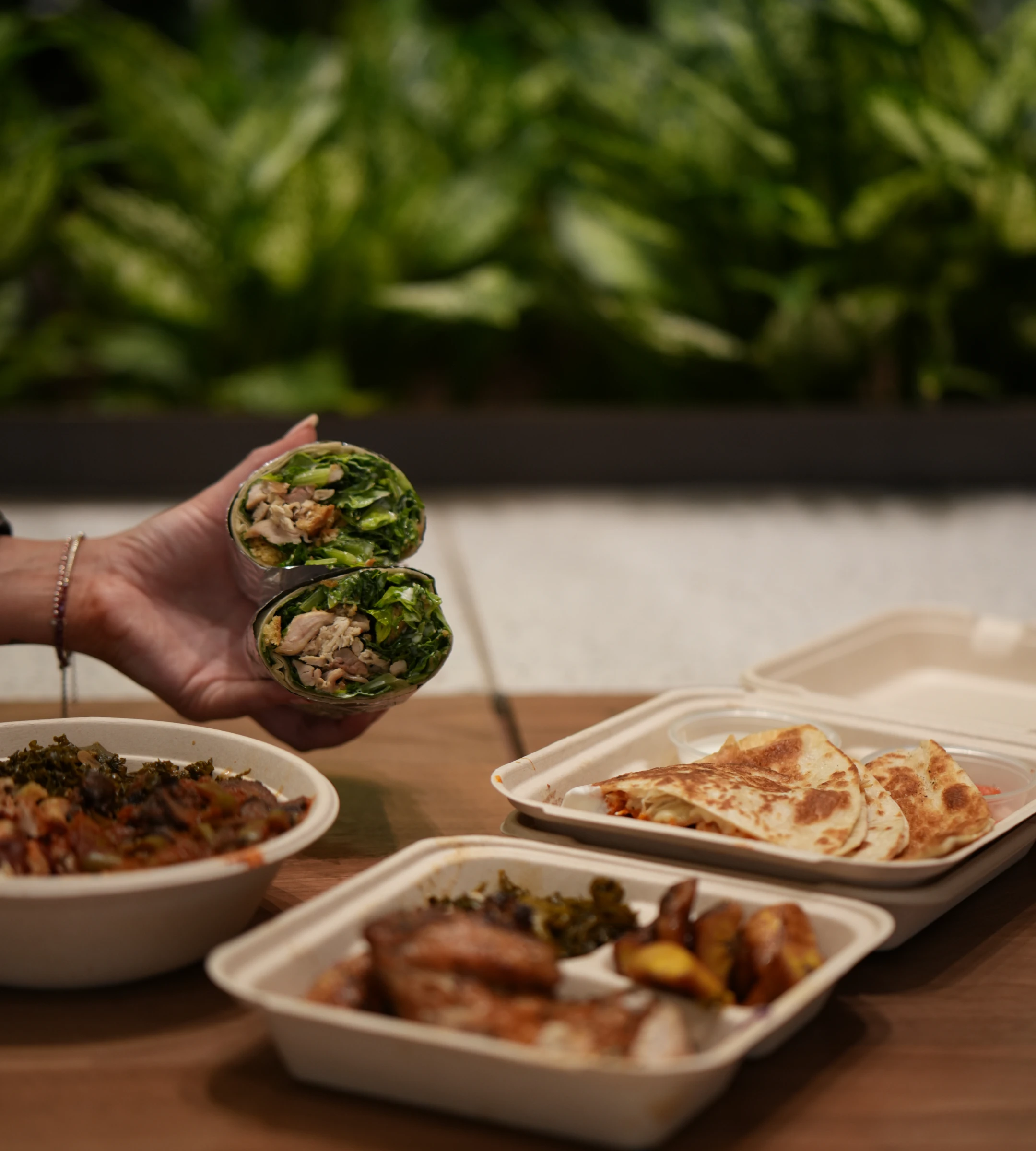 Chicken wrap and sides