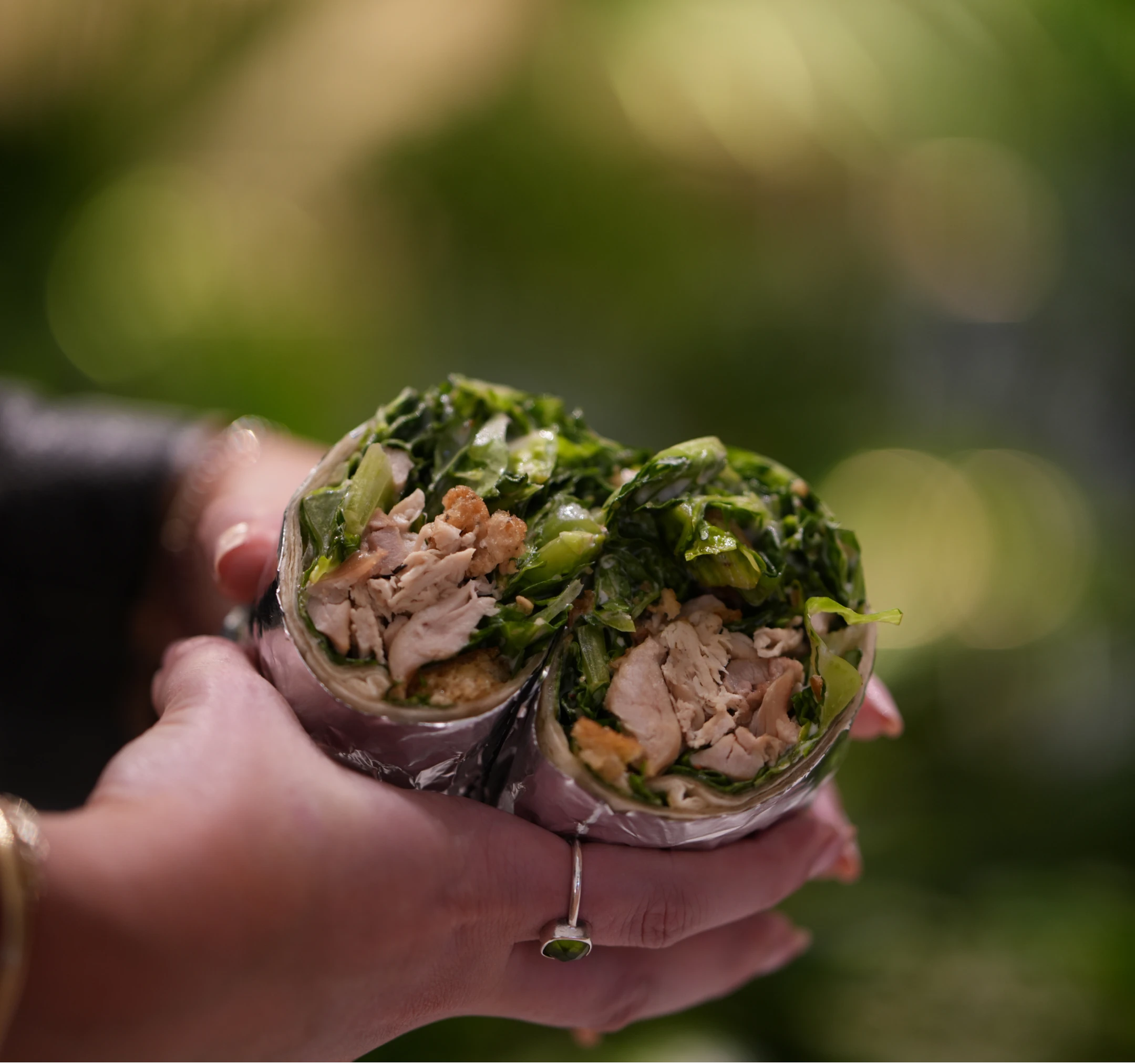 Chicken wrap close-up