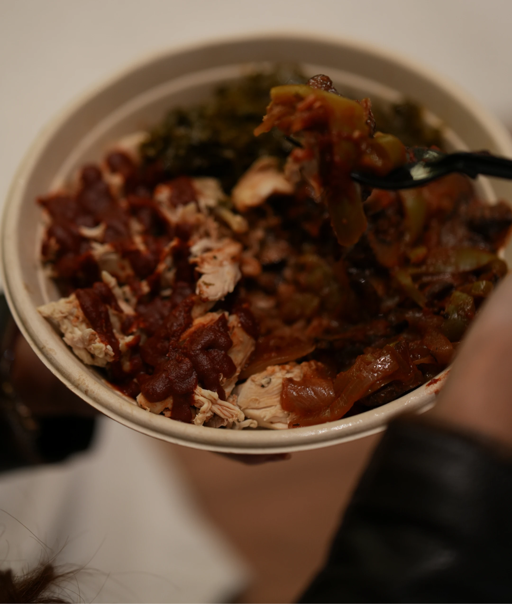 Rotisserie chicken bowl with sauce