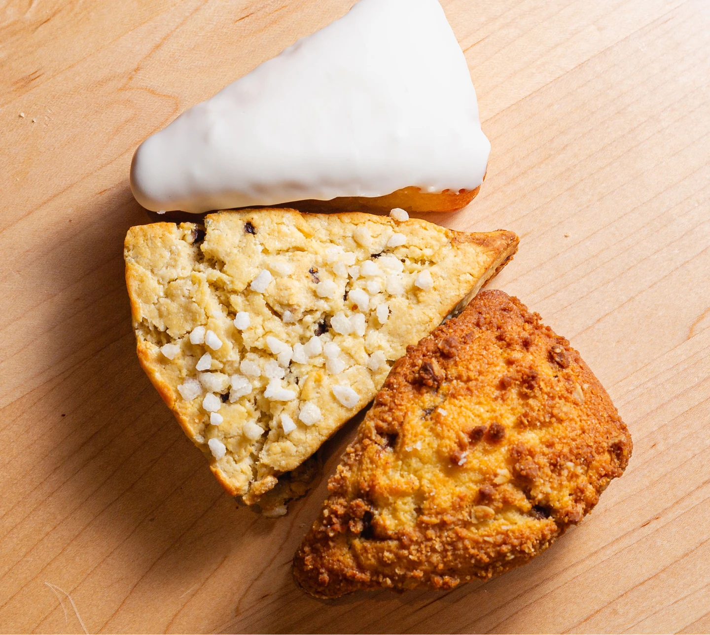 Scones on a wooden board