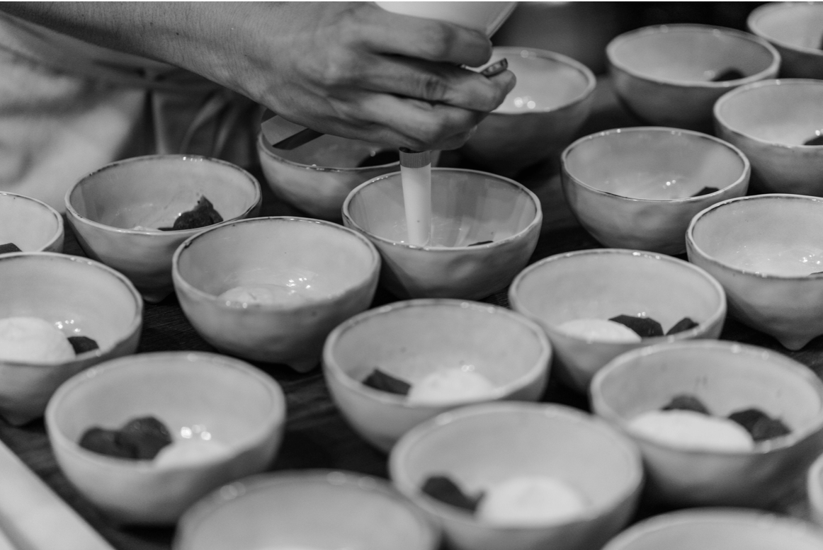 a bowl of food on a table