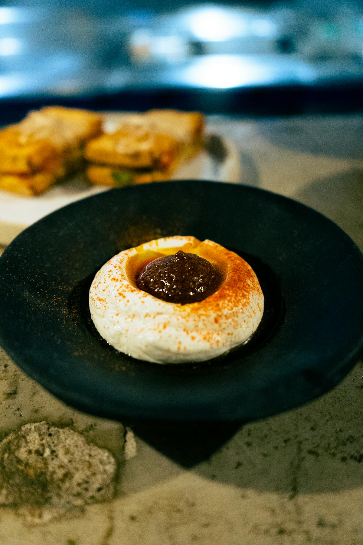 a close up of food on a plate