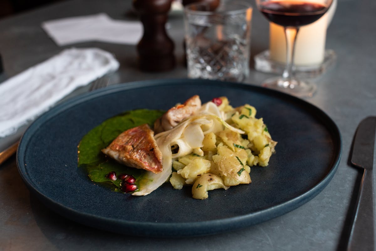 a plate of food on a table