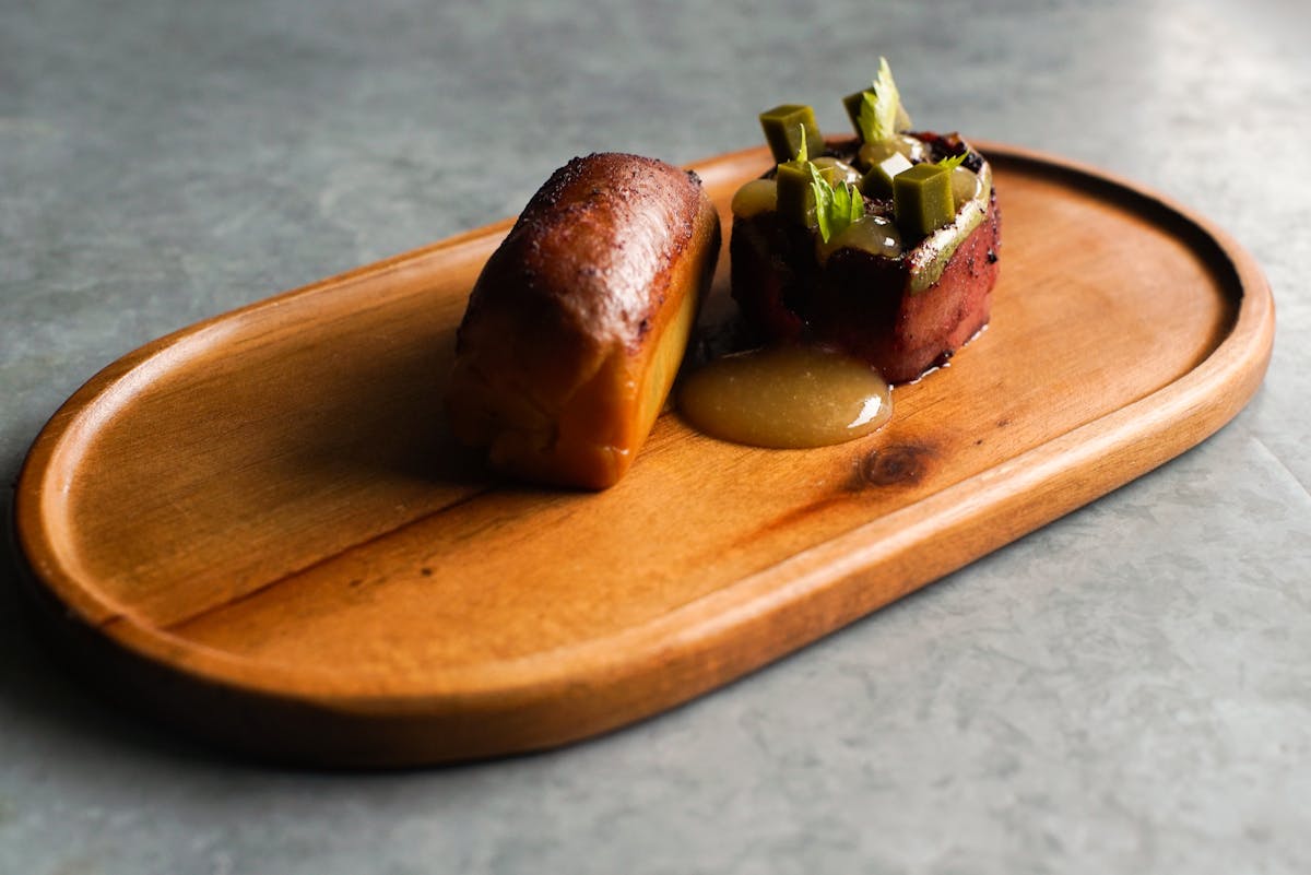 a plate of food on a table