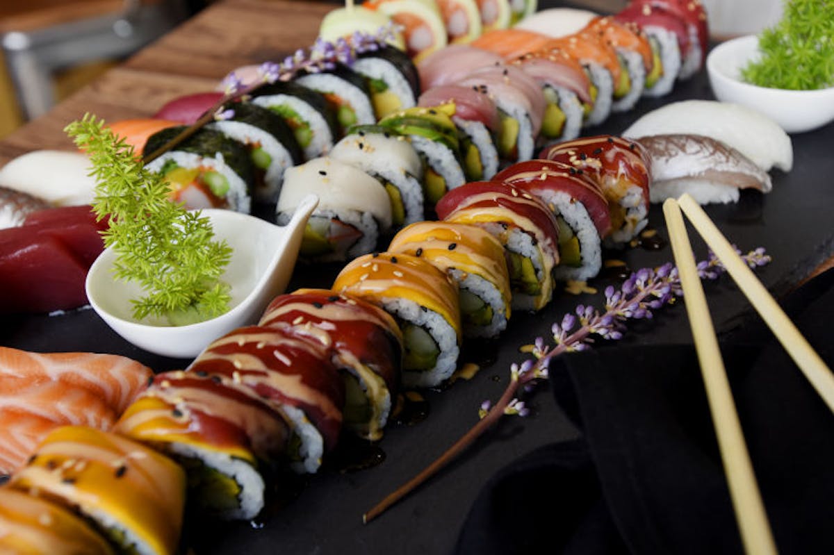 sushi on a table