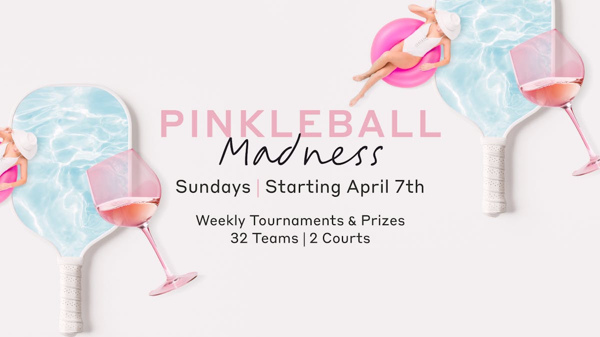 Pinkleball Madness flyer for an event at Bel-Aire Backyard a Las Vegas Pool Bar