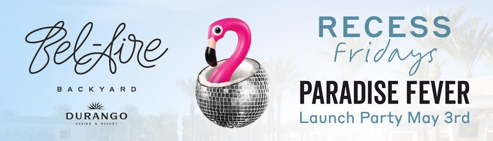 Bel-Aire Backyards launch party for Recess Fridays with Paradise Fever a poolside disco party
