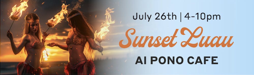 Fire dancers for the sunset luau party by Ai Pono Cafe at Recess Fridays on July 26th