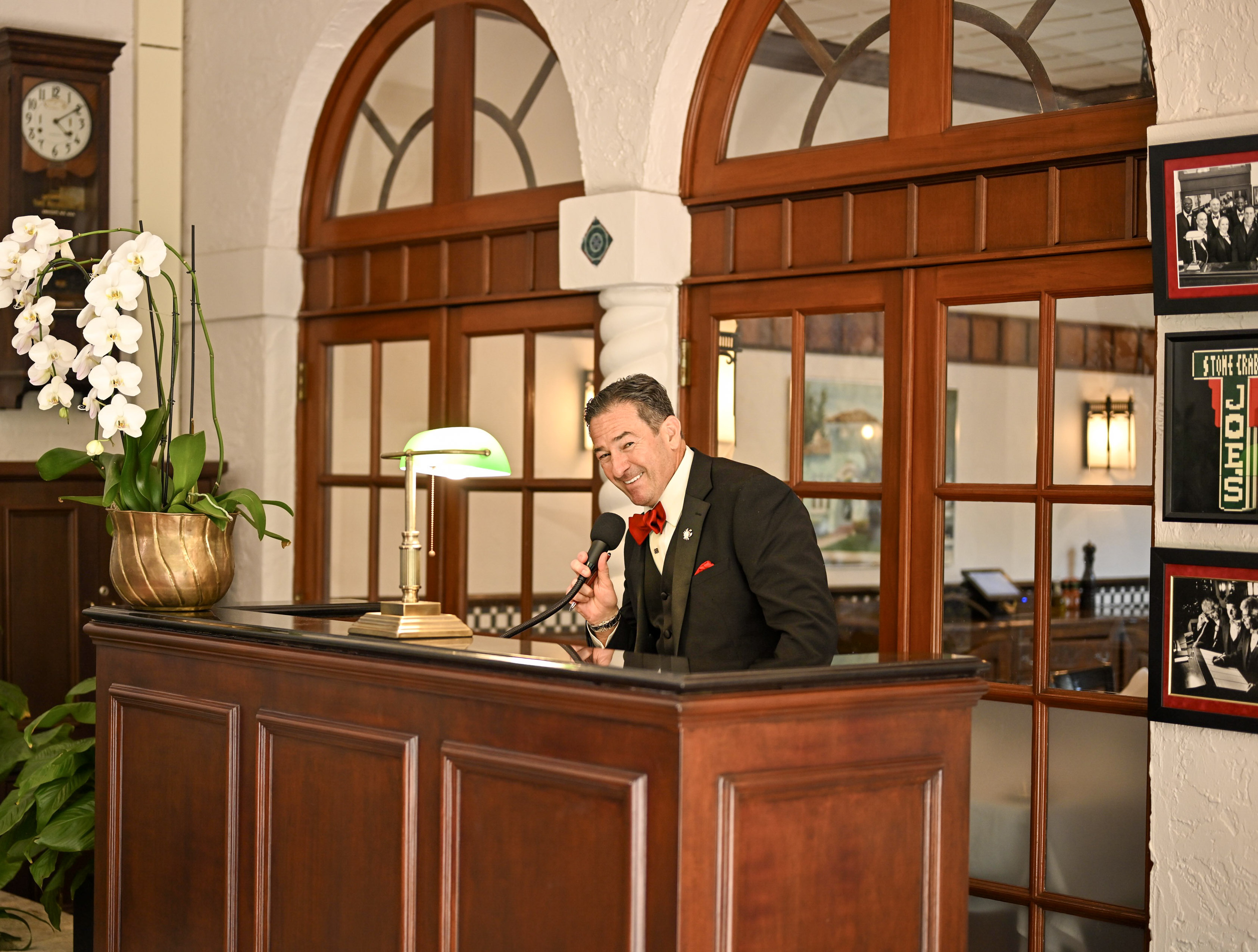 a person behind a desk