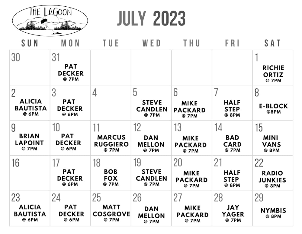 Live Music Calendar The Lagoon in NY