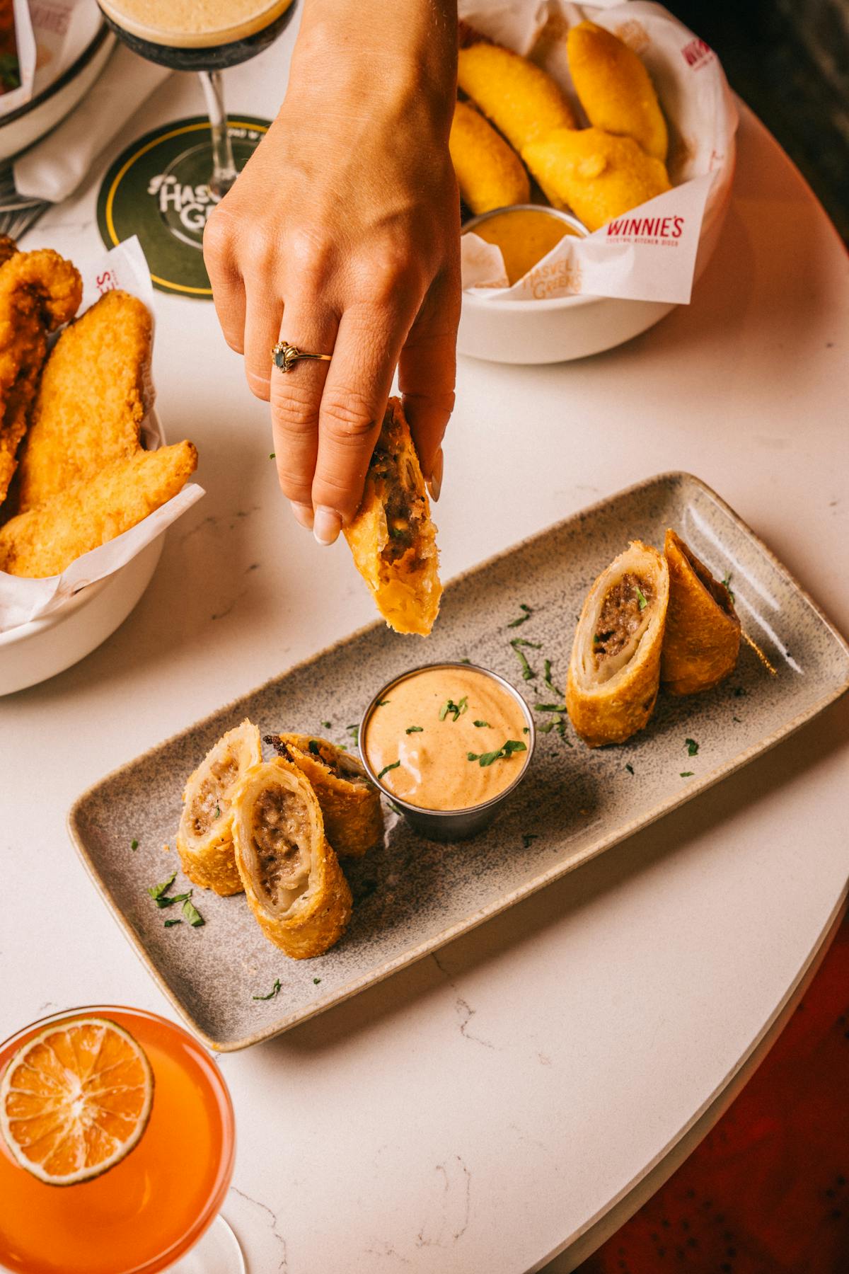 a tray of food on a plate