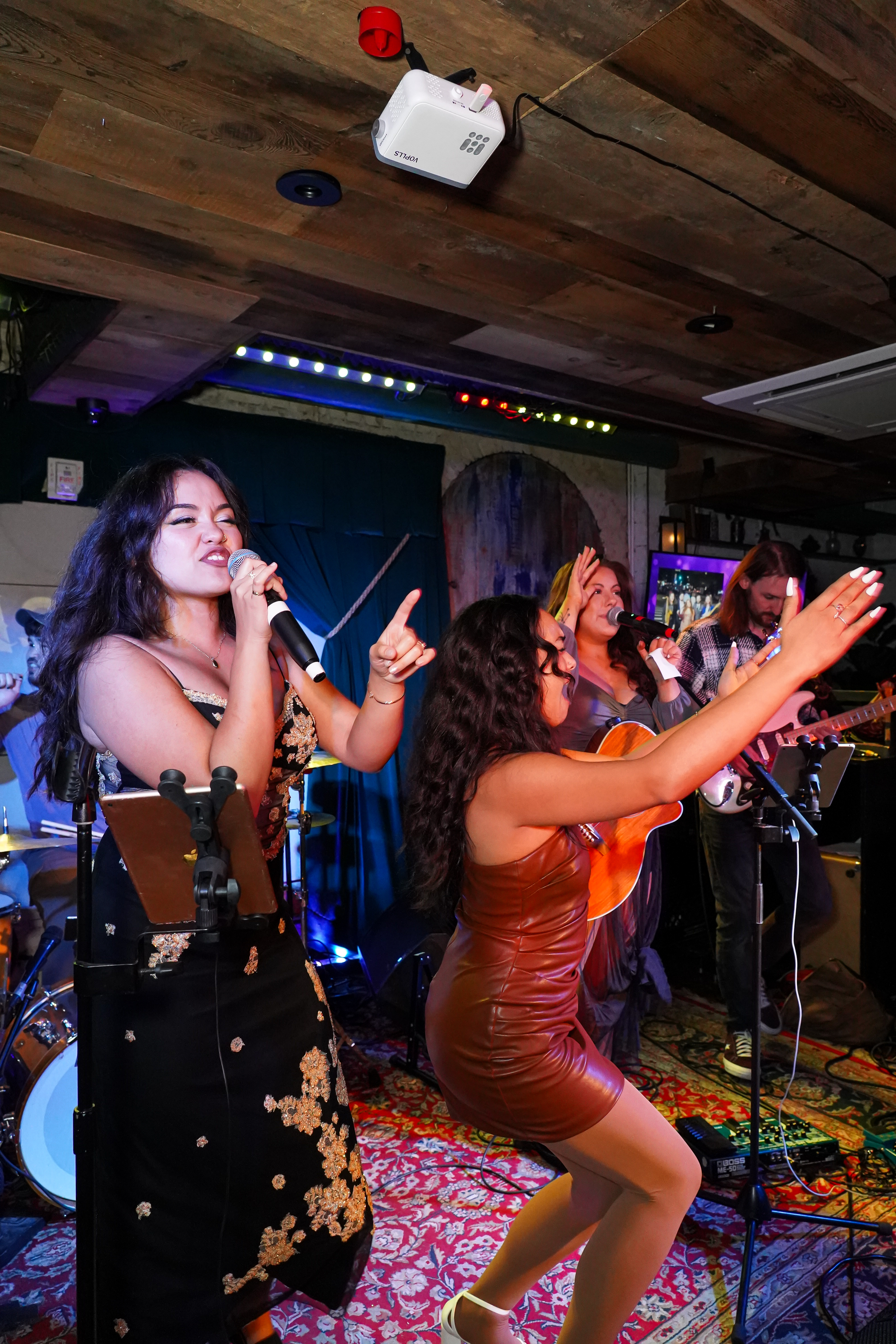 a group performing on stage