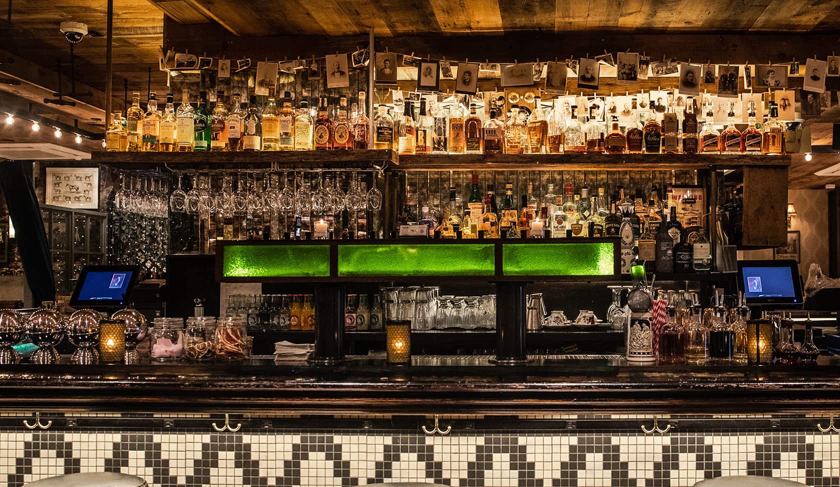 a group of people sitting in front of a store