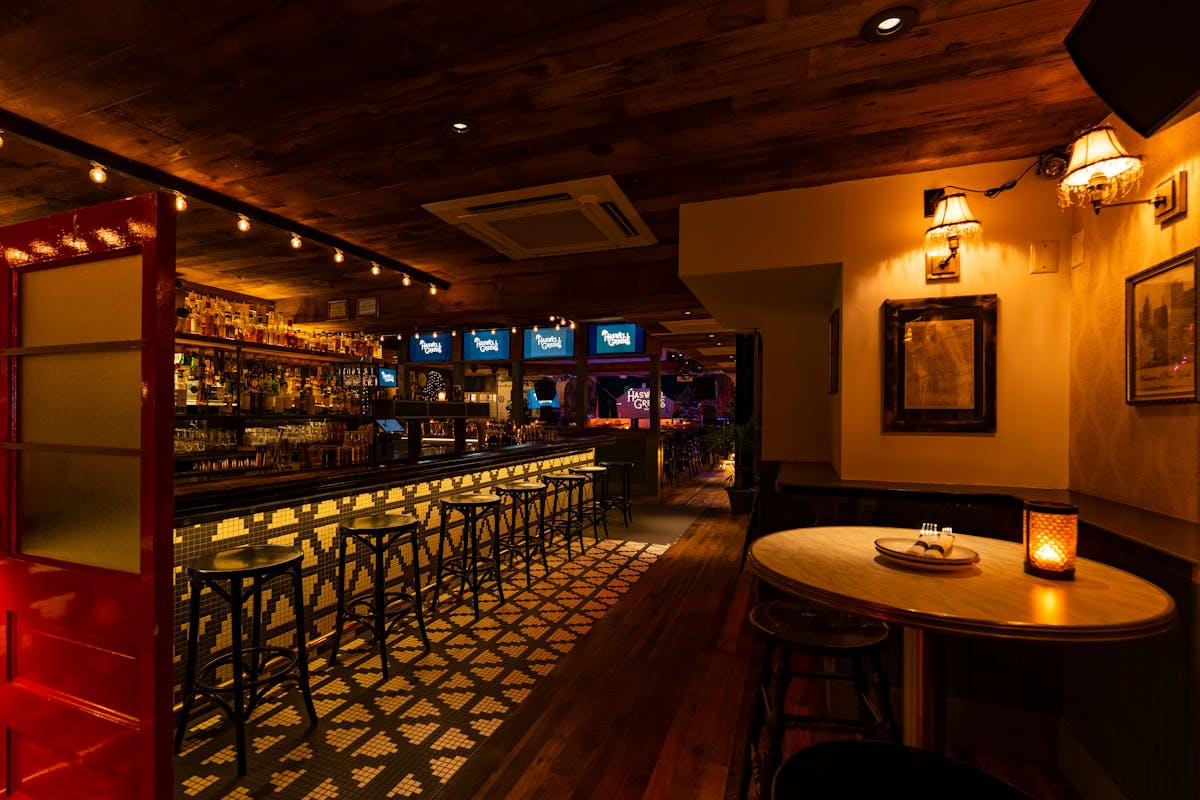 a long table in a room