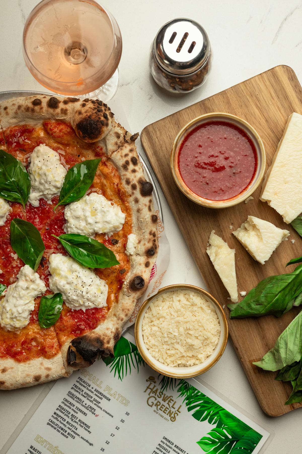 a pizza sitting on top of a table