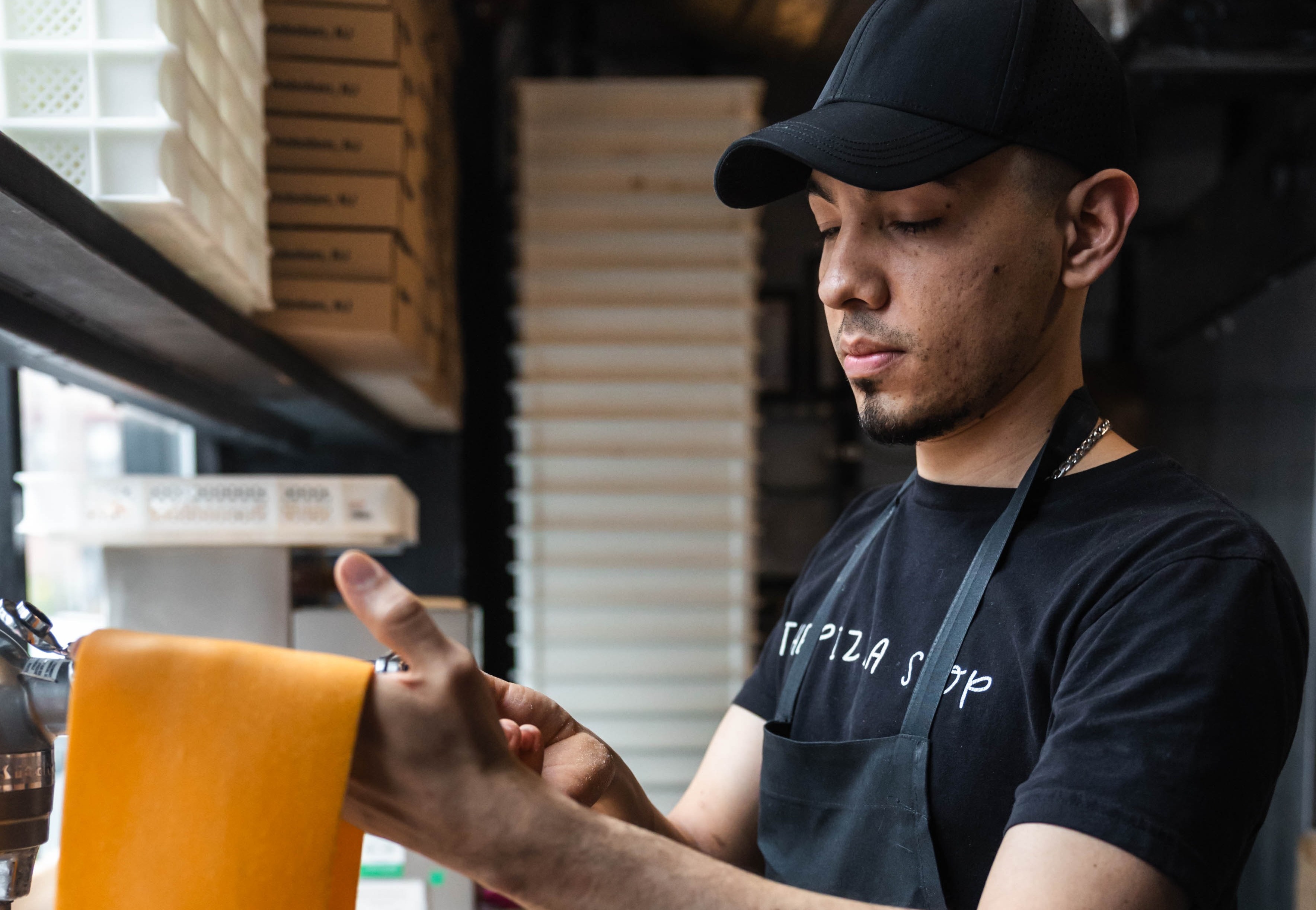 a man standing in front of a building