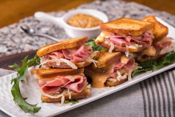 a close up of a sandwich on a plate