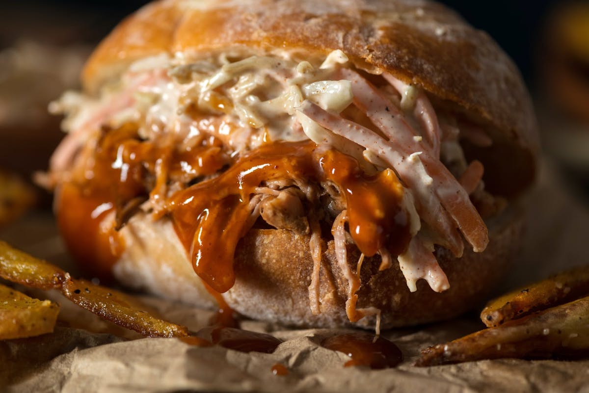a close up of food