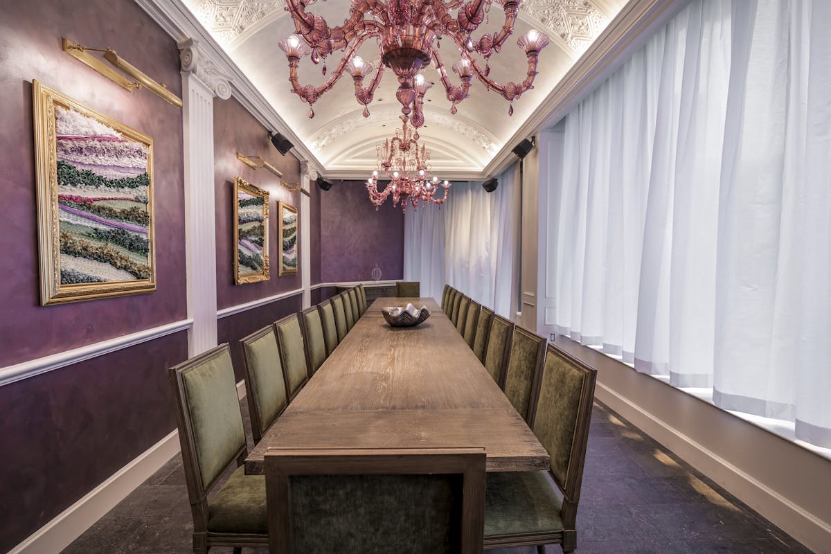 a large table in a room