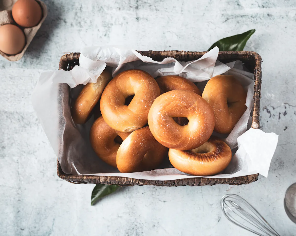 bagels on a basket