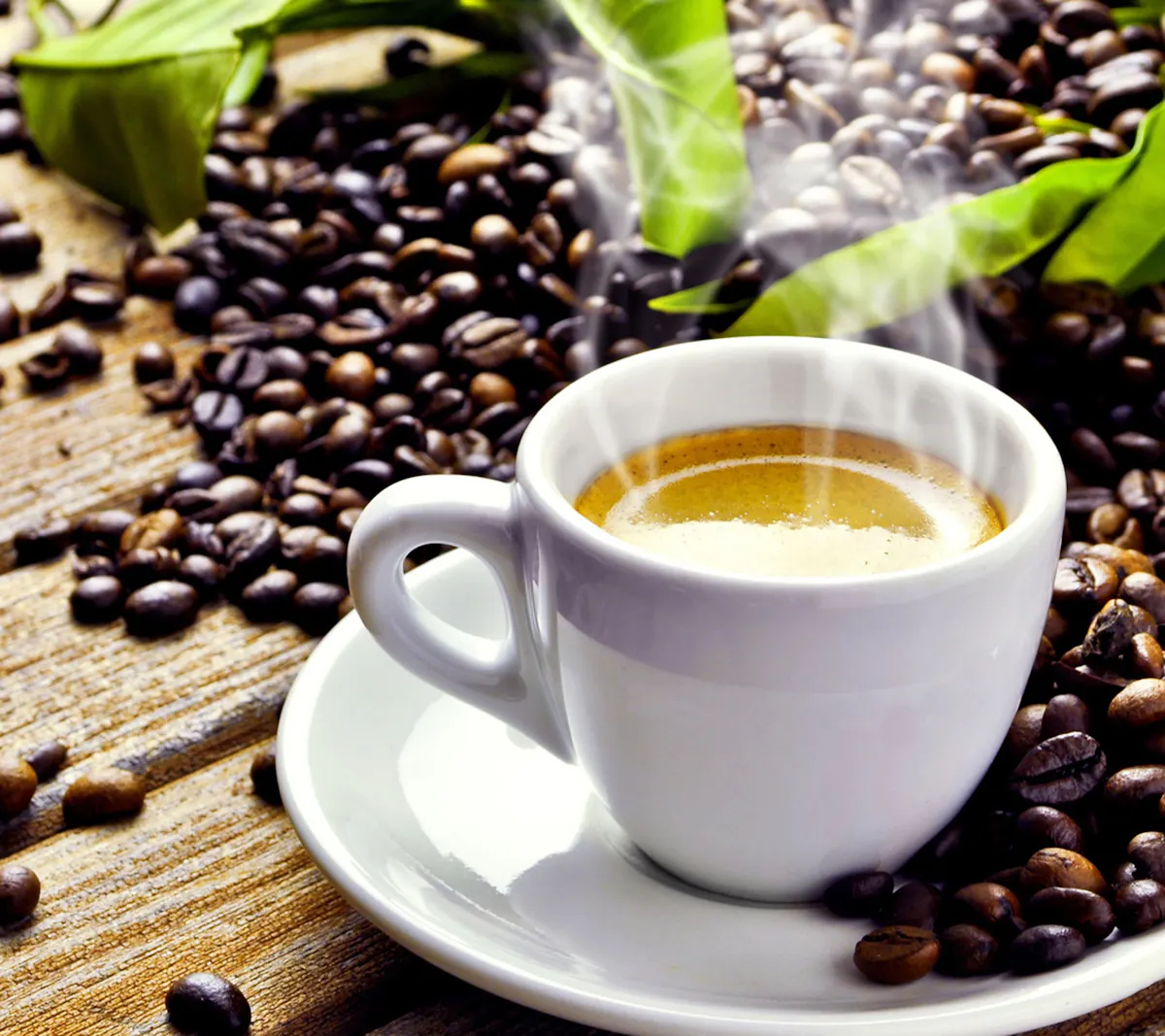 a cup of coffee on a table
