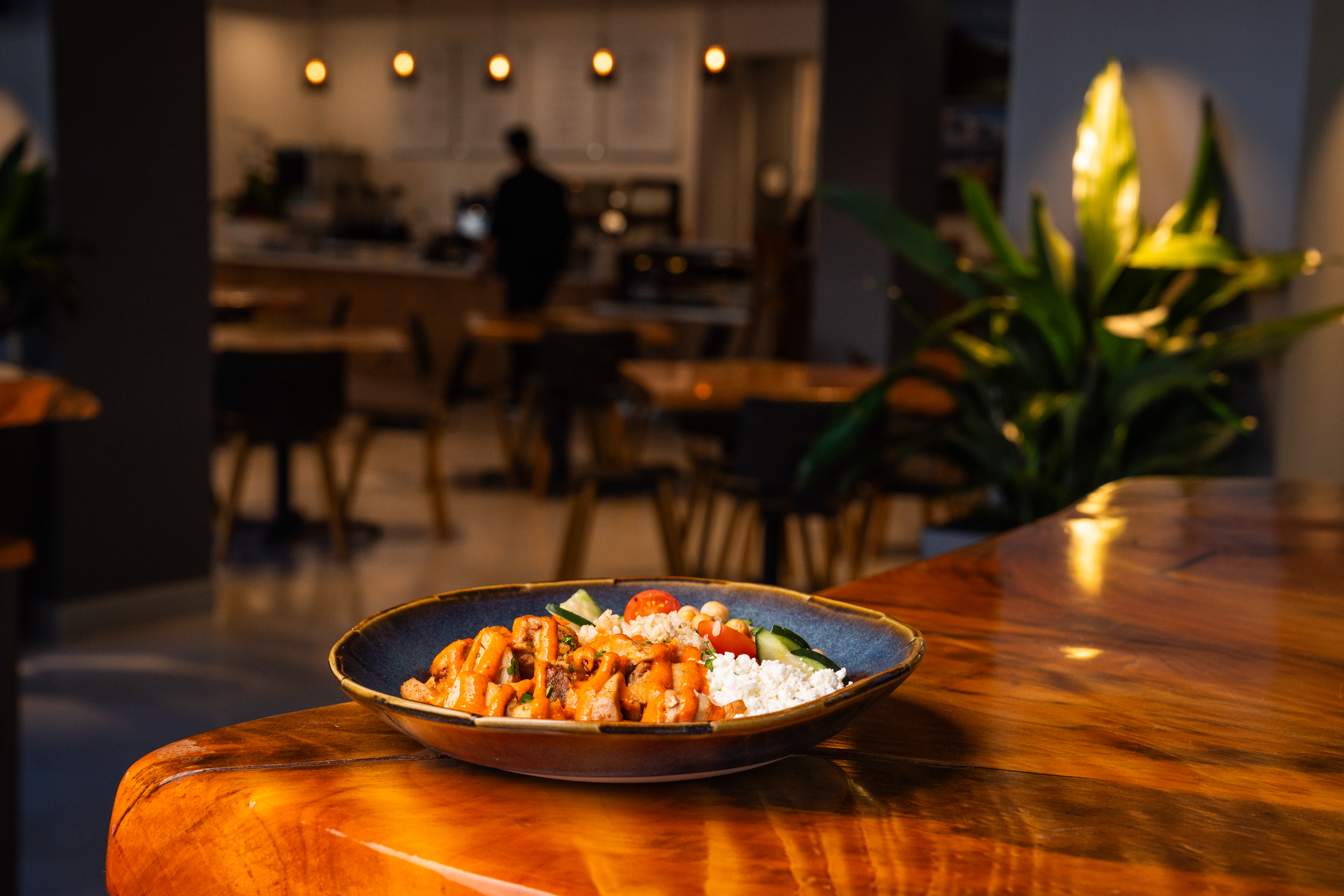 a bowl of food on a table