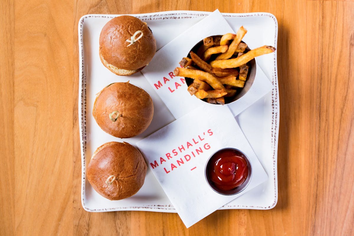 a tray of food on a plate