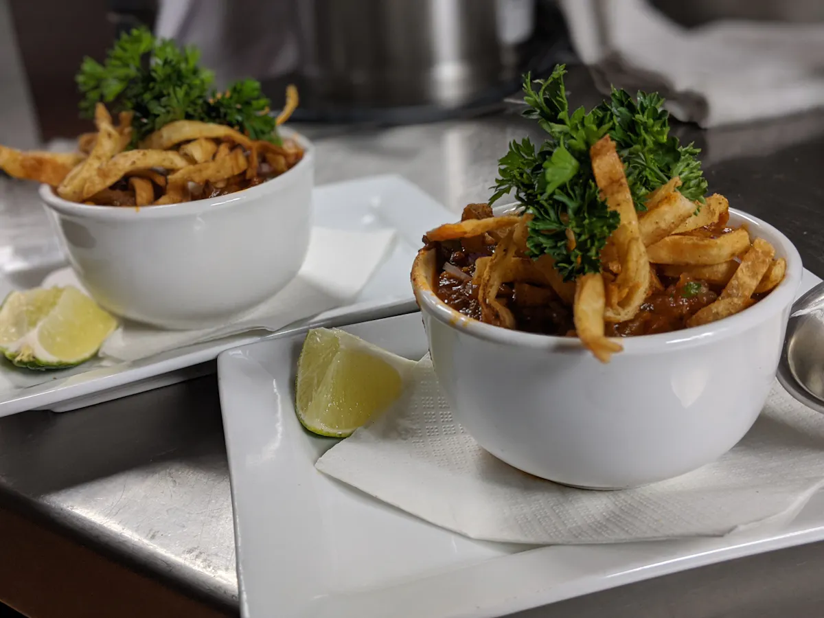 a bowl of food on a table