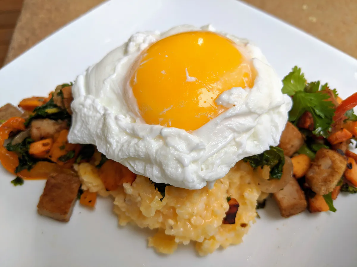 a close up of food on a plate