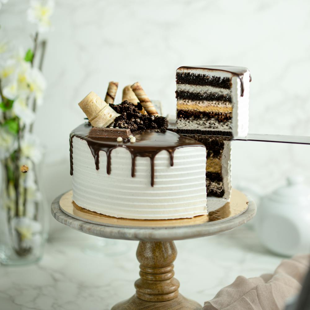 a cake sitting on top of a table