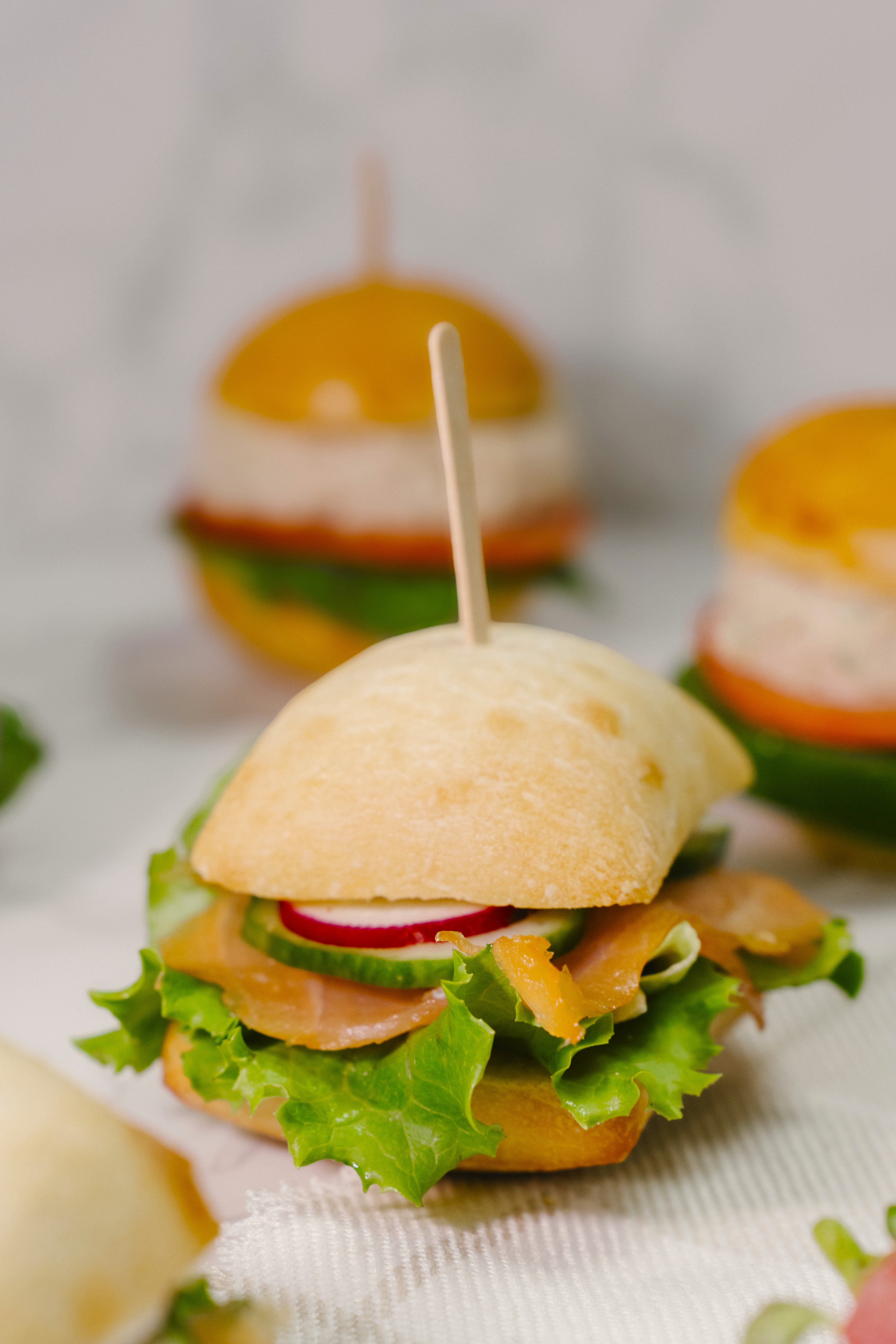 a close up of a sandwich on a plate